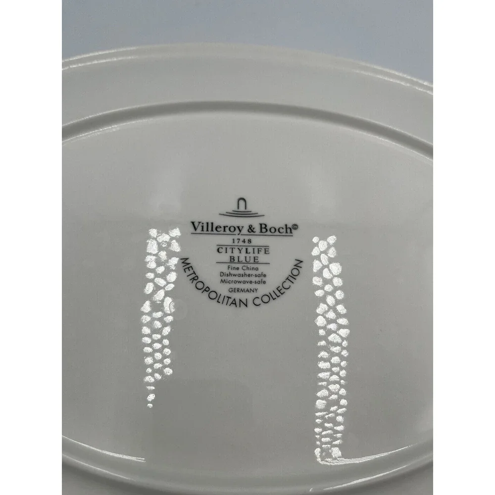 Villeroy & Boch City Life Sky Blue Oval Serving Platter 14